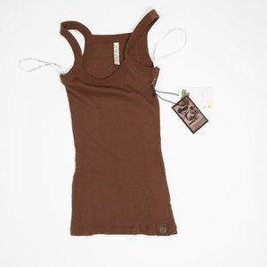 Powder Room Womens Tank Top Brown Size S